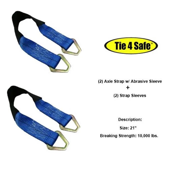 2 x 18 in. Black Axle Straps with Abrasive Sleeve Plus Delta Ring B669540
