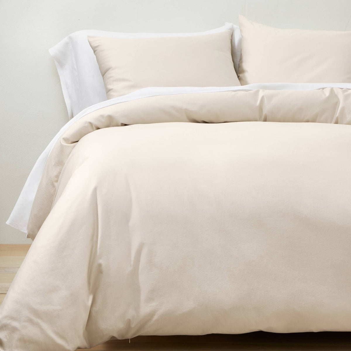 Full/Queen Supima Washed Sateen Duvet & Sham Set Natural K68918