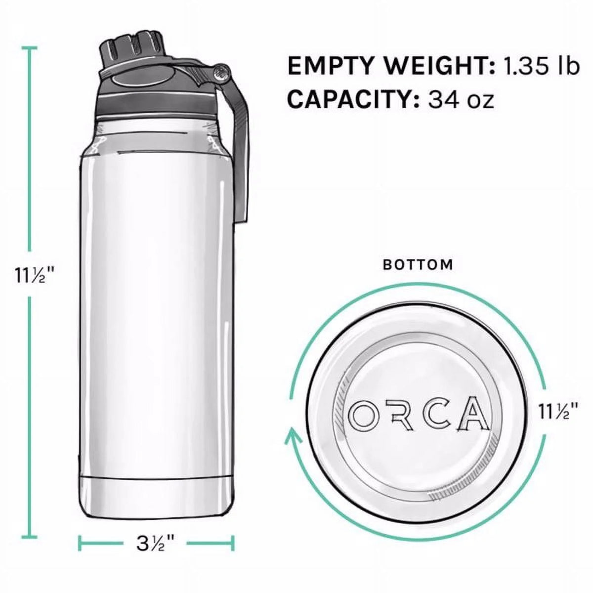 34 oz Pearl/White/Gray BPA Free Hydration Bottle L5105