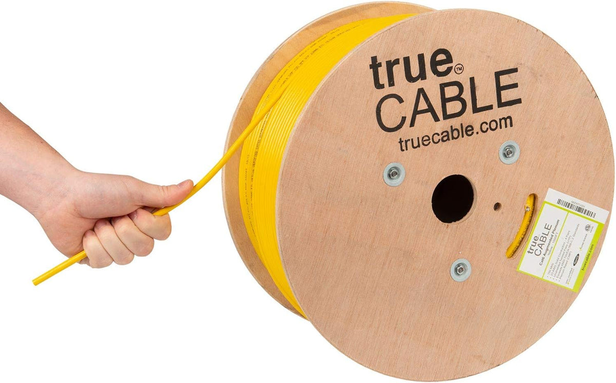 Cat6A Plenum 1000ft Purple 23AWG 4 Pair Solid Bare Copper Bulk Ethernet Cable D963171