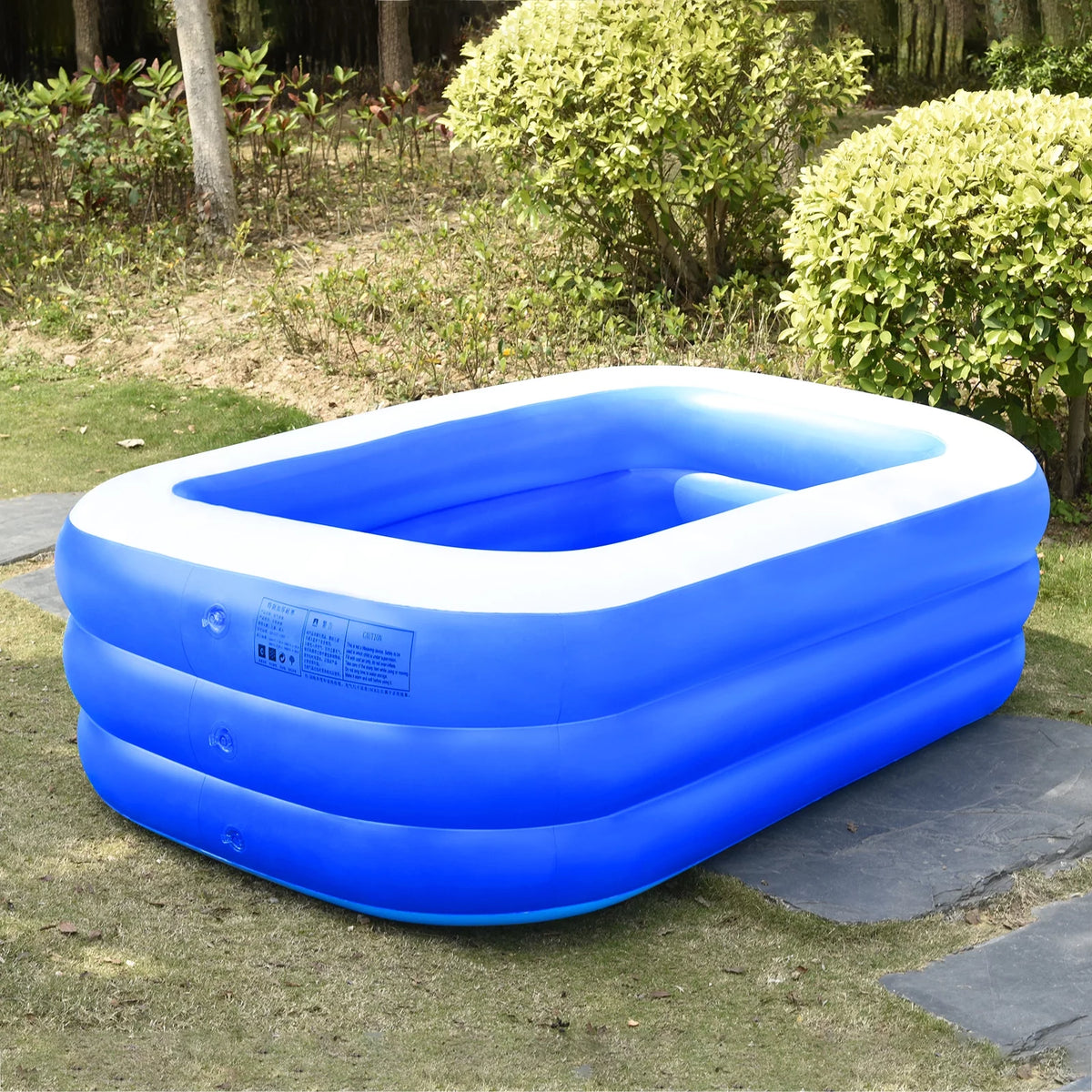 Inflatable Kiddie Pool 71 X 51 X 24 Rectangle Swimming Pool I9174