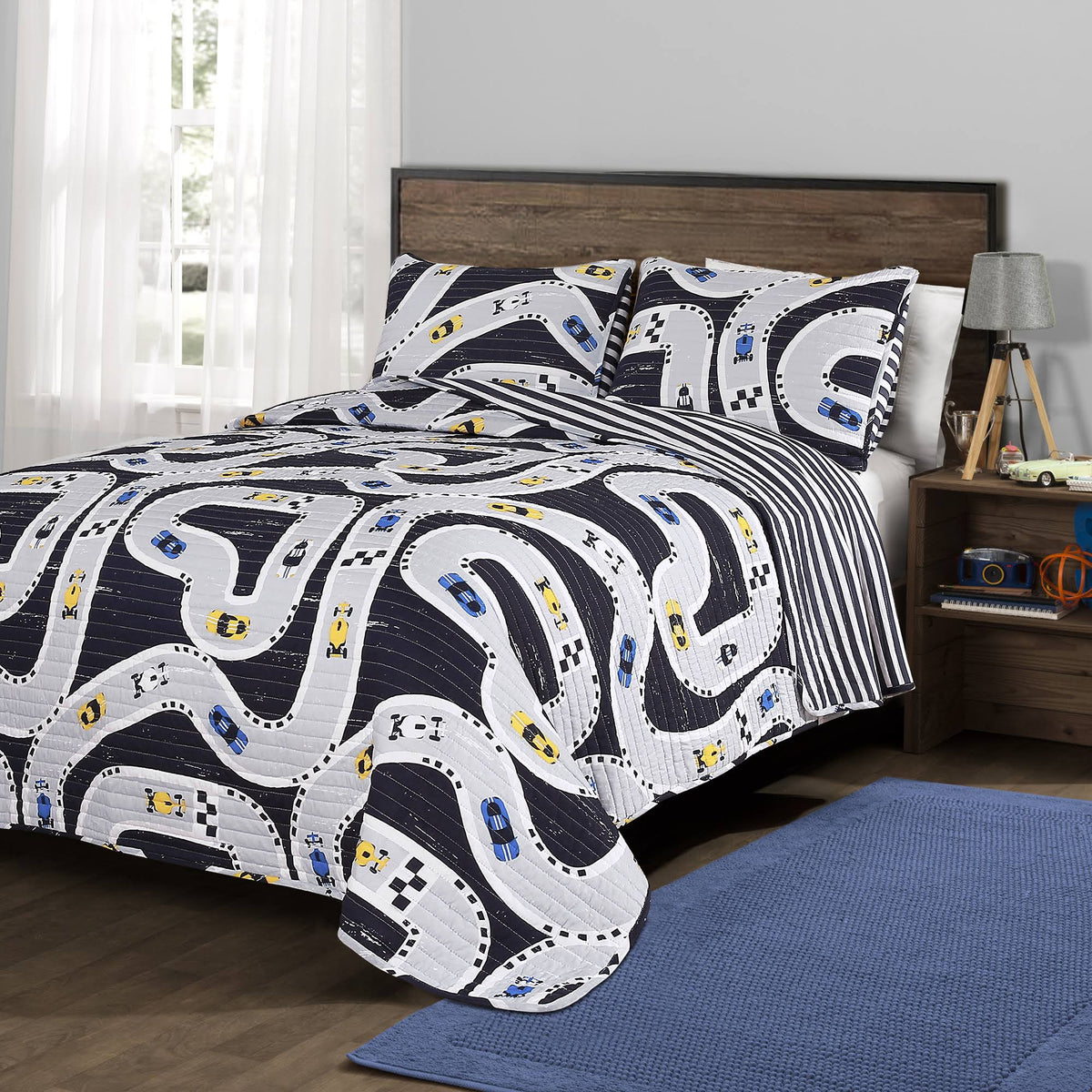 Navy Quilt Set Twin H662