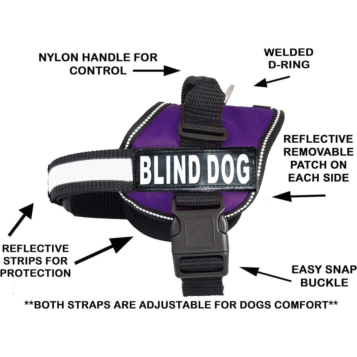 Dog Vest Harness with 2 Reflective Removable Patches X32626