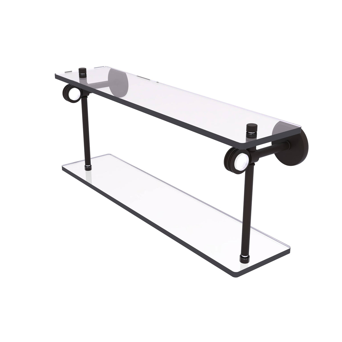 22 in. Two Tiered Glass Shelf Oil Rubbed Bronze Y68550
