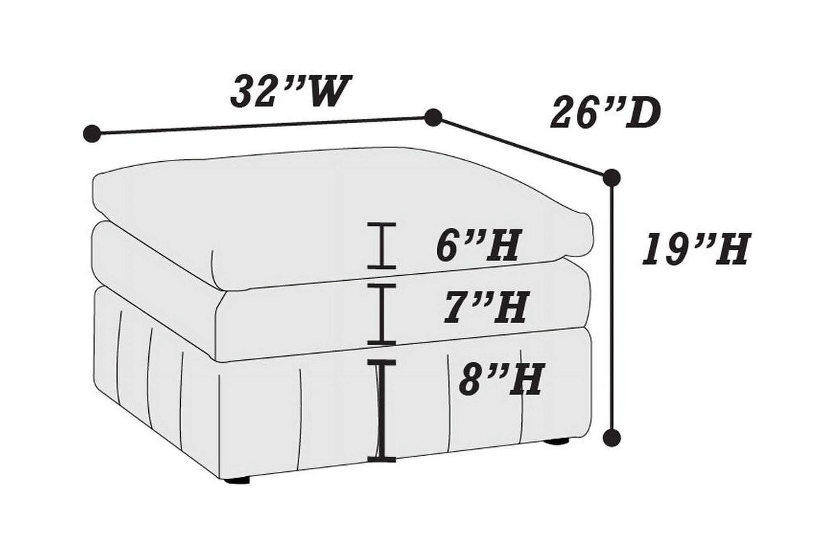 1Pc Modular Sectional Sofa Ottoman O39830