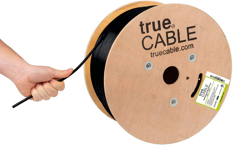 Cat6A Plenum 1000ft Purple 23AWG 4 Pair Solid Bare Copper Bulk Ethernet Cable D963171