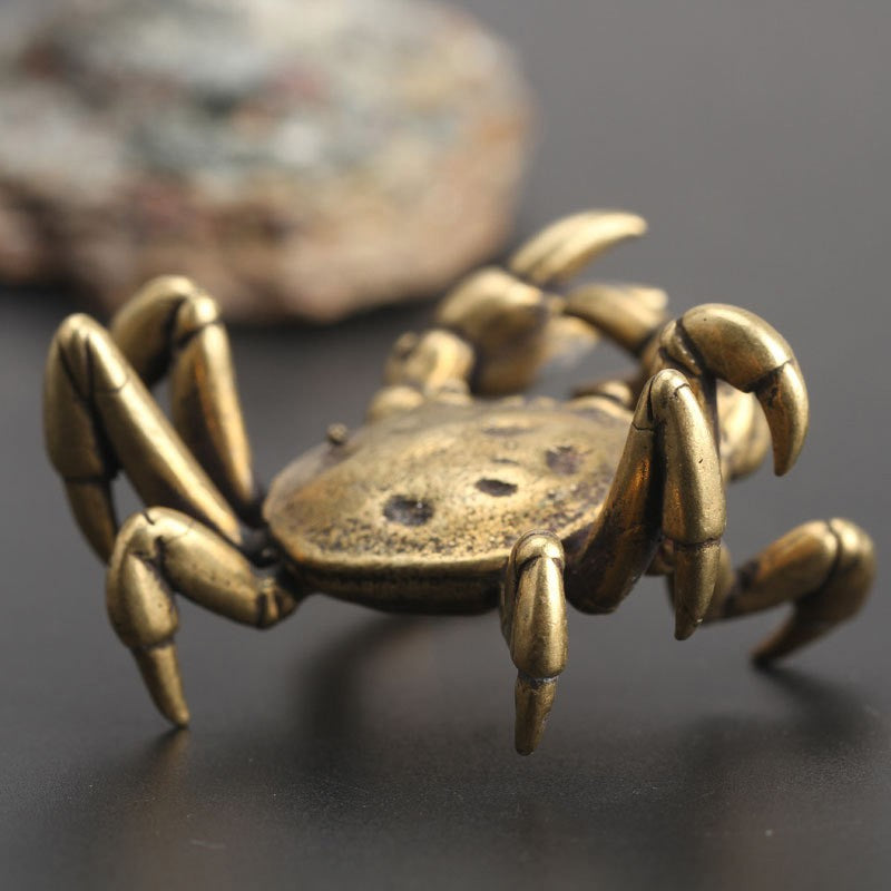 Solid Copper Crab Miniature Figurines N6455