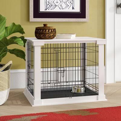 White Medium Pet Crate End Table W857503