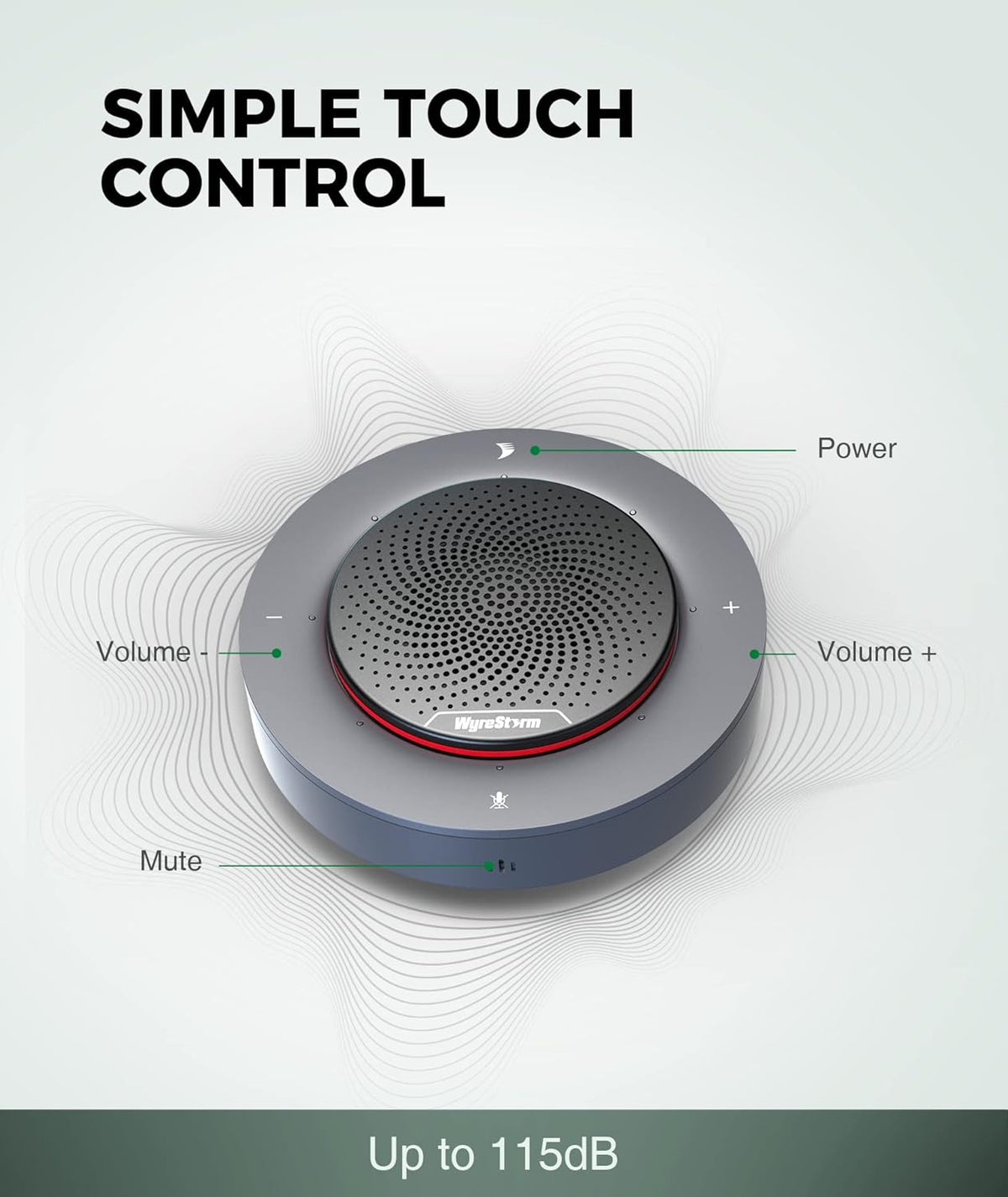 USB Conference Speakerphone with 4 Noise-canceling Mics H638