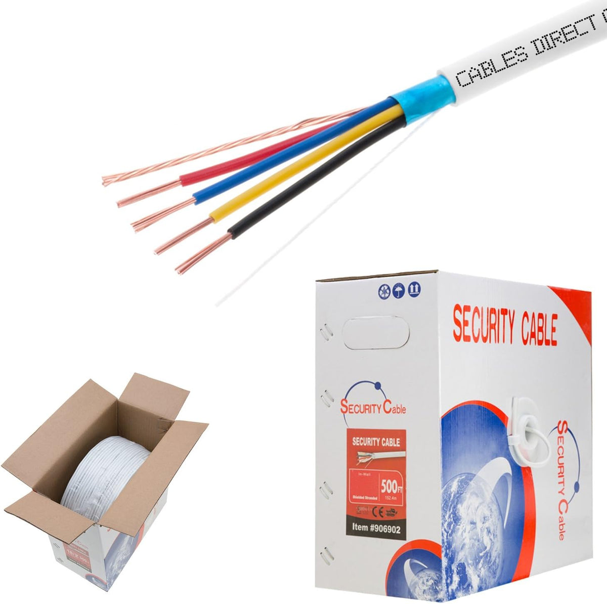 22/4 Solid 500FT Shielded Low Voltage Security Alarm Wire Control Cable G645
