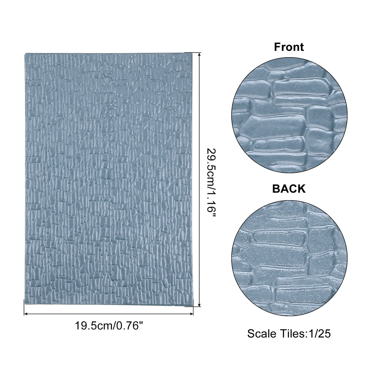 Miniature PVC Roof Tiles Dark Grey Pack of 10 D7298