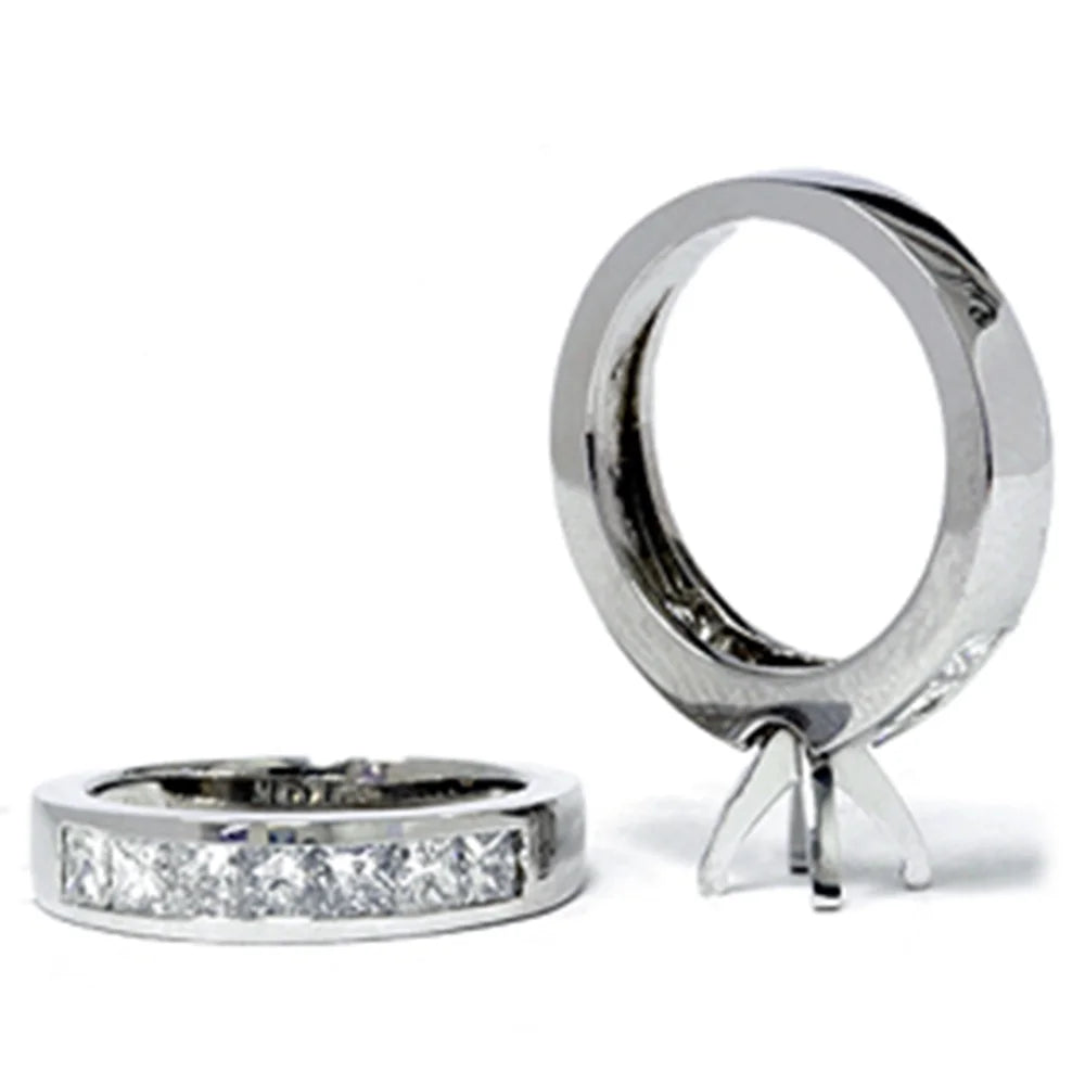14K Princess Cut Diamond Engagement Ring Setting F943