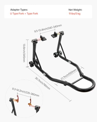 850lbs Motorcycle Rear Wheel Stand with U + L Fork A746