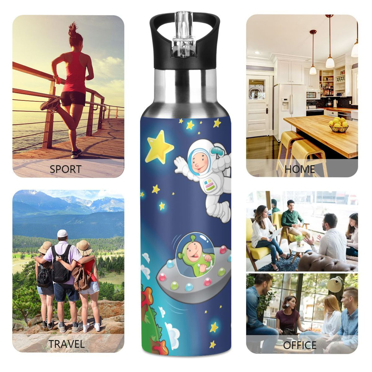 Stainless Steel Vacuum Insulated Water Bottle with Straw Lid 20 OZ N887