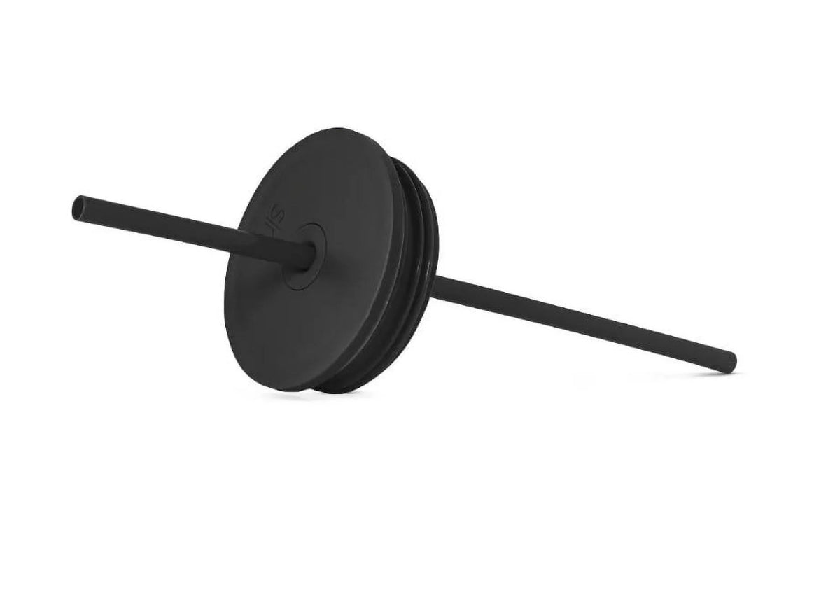 24oz Black Plastic Tumbler with Straw X182