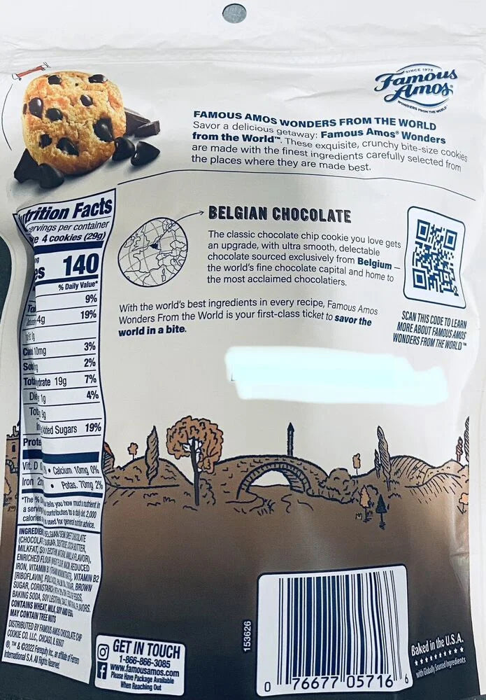 2 PACK Belgian Chocolate Chip Cookies 7 oz V710251