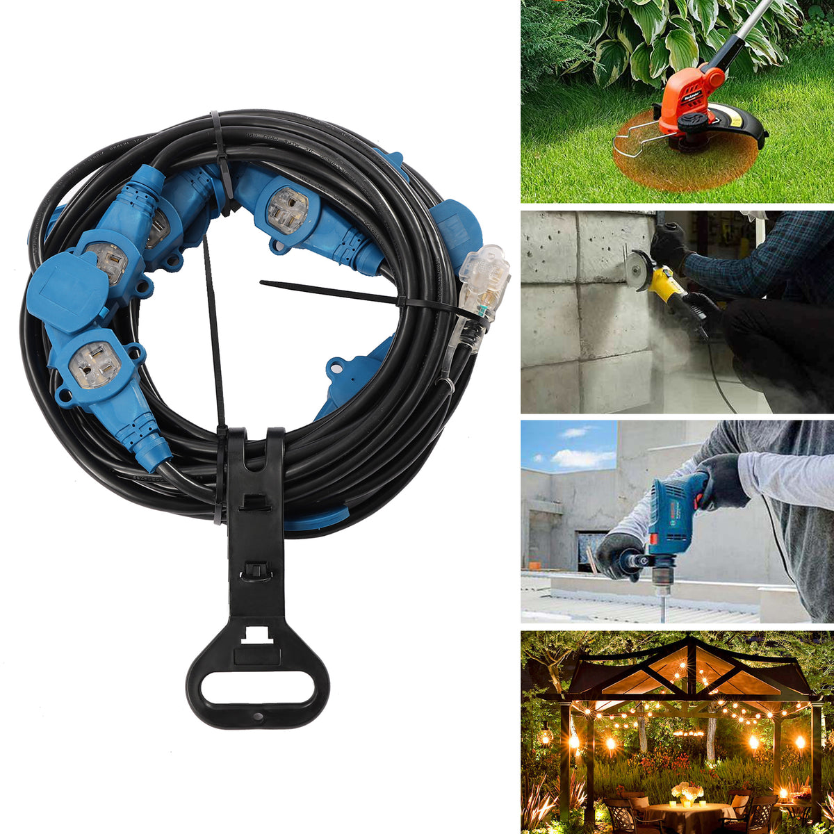 50ft Heavy Duty Extension Cord 12AWG Power Splitter K882223