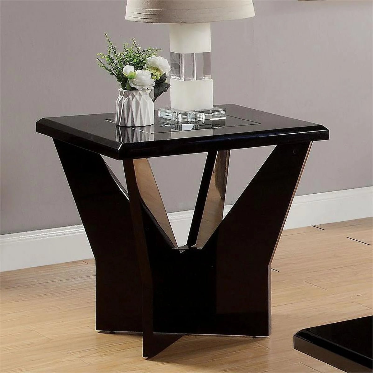 Black 3-Piece Wood Coffee Table Set V92929