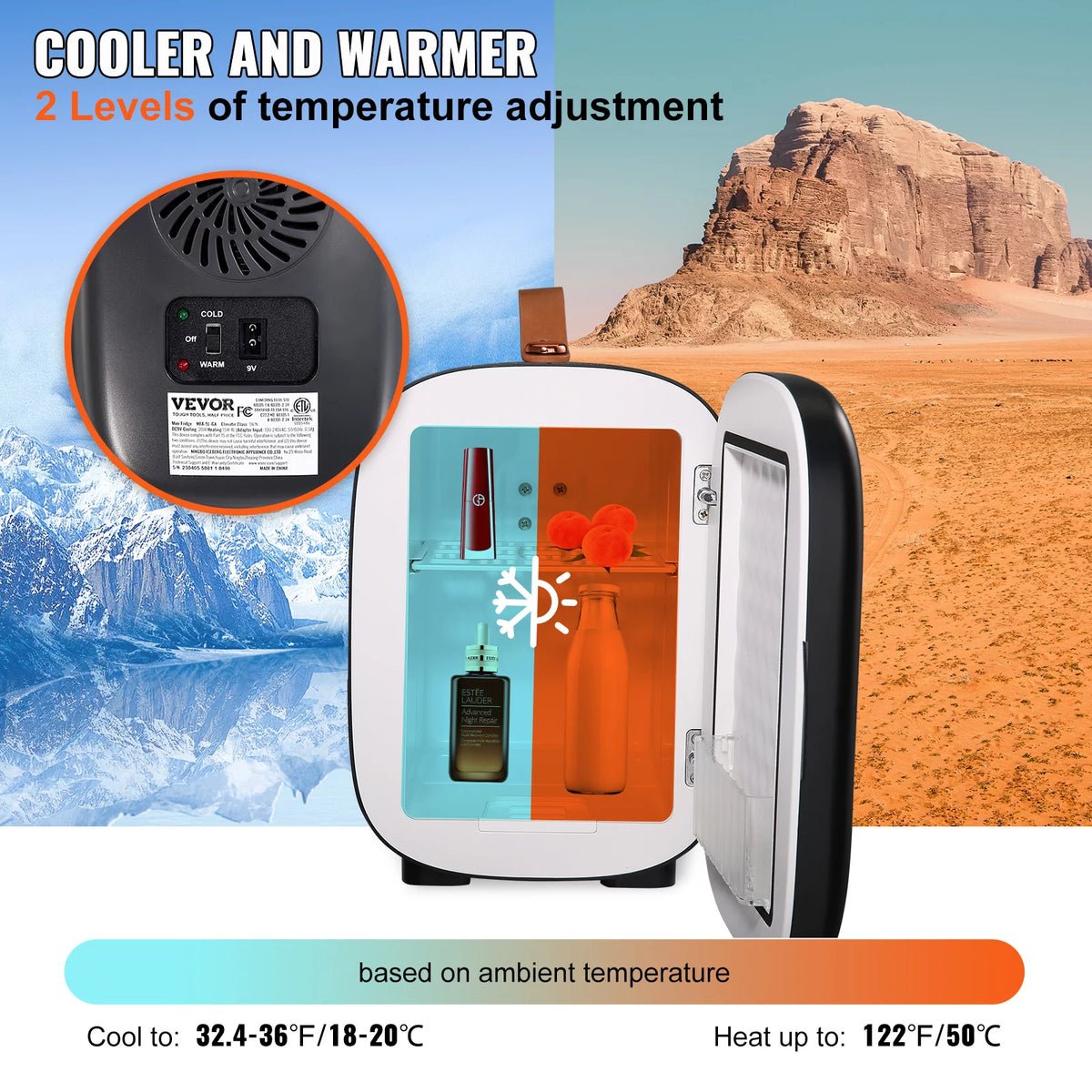 4L 6 Cans Portable Cooler Warmer Mini Fridge S652