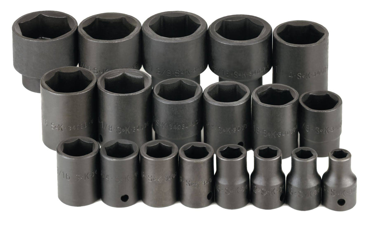 19 Piece 1/2" Drive 6 Point SAE Impact Socket Set G37828