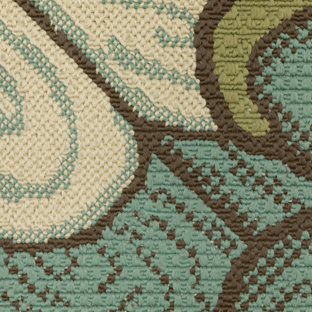 Blue Brown Floral Indoor-Outdoor Rug 4' x 6' H934562