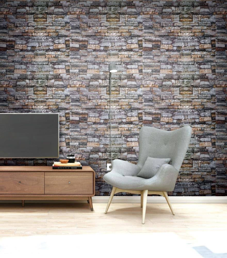 Peel & Stick Multicolored Faux Bricks Wall Paneling S836