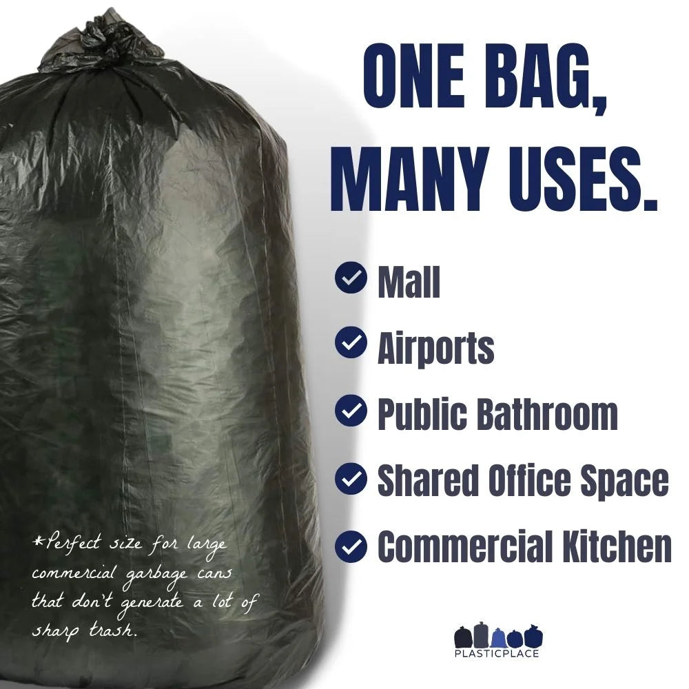Black High Density Trash Bags, Case of 100 X3768