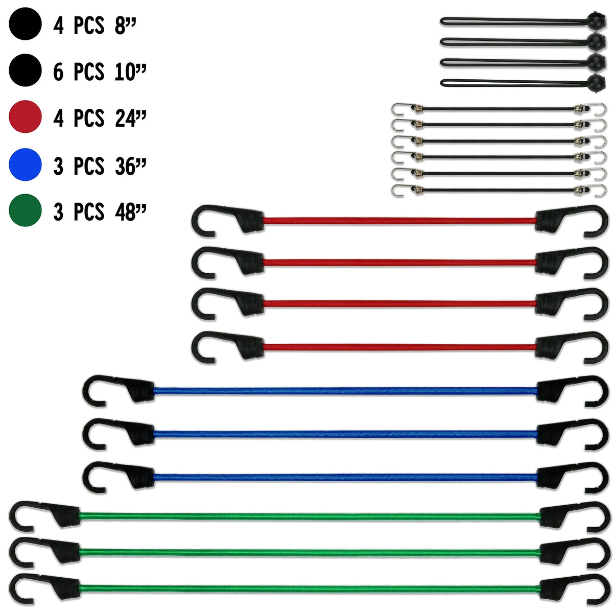 20 Pieces Bungee Cord Set V679
